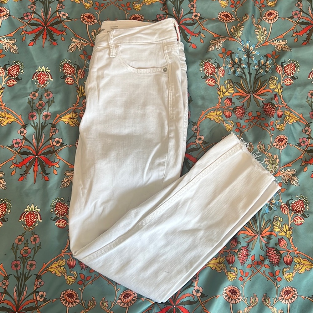 OLD NAVY - women’s white rockstar super skinny high rise white jeans, size 8